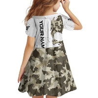 Personalized Camouflage Skull and American Flag Darts Family Matching Off Shoulder Maxi Dress and Hawaiian Shirt - Wonder Print Shop