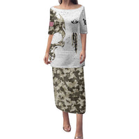 Personalized Camouflage Skull and American Flag Darts Family Matching Puletasi and Hawaiian Shirt - Wonder Print Shop