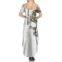 Personalized Camouflage Skull and American Flag Darts Family Matching Summer Maxi Dress and Hawaiian Shirt - Wonder Print Shop