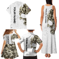 Personalized Camouflage Skull and American Flag Darts Family Matching Tank Maxi Dress and Hawaiian Shirt - Wonder Print Shop