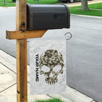 Personalized Camouflage Skull and American Flag Darts Garden Flag - Wonder Print Shop