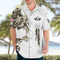 Personalized Camouflage Skull and American Flag Darts Hawaiian Shirt - Wonder Print Shop