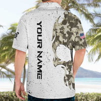Personalized Camouflage Skull and American Flag Darts Hawaiian Shirt - Wonder Print Shop