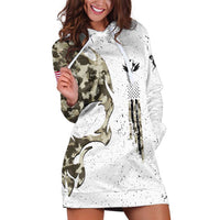 Personalized Camouflage Skull and American Flag Darts Hoodie Dress - Wonder Print Shop