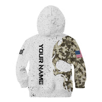 Personalized Camouflage Skull and American Flag Darts Kid Hoodie - Wonder Print Shop