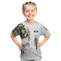 Personalized Camouflage Skull and American Flag Darts Kid T Shirt - Wonder Print Shop