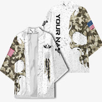 Personalized Camouflage Skull and American Flag Darts Kimono - Wonder Print Shop