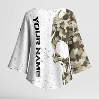 Personalized Camouflage Skull and American Flag Darts Kimono Sleeve Blouse - Wonder Print Shop