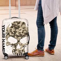 Personalized Camouflage Skull and American Flag Darts Luggage Cover - Wonder Print Shop
