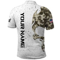 Personalized Camouflage Skull and American Flag Darts Polo Shirt - Wonder Print Shop