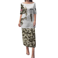 Personalized Camouflage Skull and American Flag Darts Puletasi - Wonder Print Shop