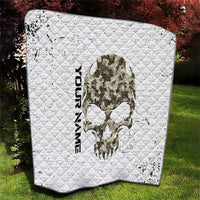 Personalized Camouflage Skull and American Flag Darts Quilt - Wonder Print Shop
