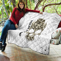 Personalized Camouflage Skull and American Flag Darts Quilt - Wonder Print Shop