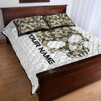 Personalized Camouflage Skull and American Flag Darts Quilt Bed Set - Wonder Print Shop