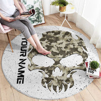 Personalized Camouflage Skull and American Flag Darts Round Carpet - Wonder Print Shop