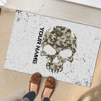 Personalized Camouflage Skull and American Flag Darts Rubber Doormat - Wonder Print Shop