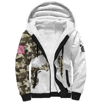 Personalized Camouflage Skull and American Flag Darts Sherpa Hoodie - Wonder Print Shop