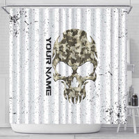 Personalized Camouflage Skull and American Flag Darts Shower Curtain - Wonder Print Shop