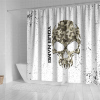 Personalized Camouflage Skull and American Flag Darts Shower Curtain - Wonder Print Shop