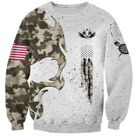 Personalized Camouflage Skull and American Flag Darts Sweatshirt - Wonder Print Shop