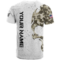 Personalized Camouflage Skull and American Flag Darts T Shirt - Wonder Print Shop
