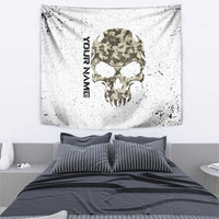 Personalized Camouflage Skull and American Flag Darts Tapestry - Wonder Print Shop