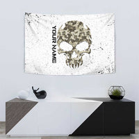 Personalized Camouflage Skull and American Flag Darts Tapestry - Wonder Print Shop