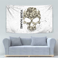 Personalized Camouflage Skull and American Flag Darts Tapestry - Wonder Print Shop
