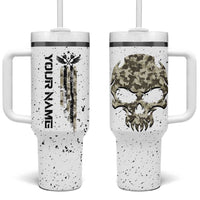 Personalized Camouflage Skull and American Flag Darts Tumbler With Handle - Wonder Print Shop