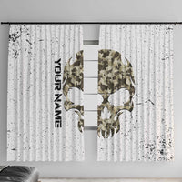 Personalized Camouflage Skull and American Flag Darts Window Curtain - Wonder Print Shop
