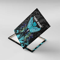 Personalized Elegant Wings and Dartboard Design Canvas Wall Art with Swirling Floral Patterns - Wonder Print Shop