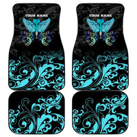Personalized Elegant Wings and Dartboard Design Car Mats with Swirling Floral Patterns - Wonder Print Shop
