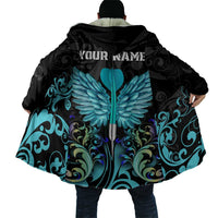 Personalized Elegant Wings and Dartboard Design Cloak with Swirling Floral Patterns - Wonder Print Shop