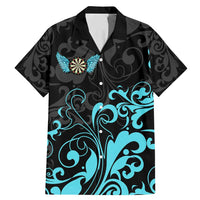 Personalized Elegant Wings and Dartboard Design Family Matching Mermaid Dress and Hawaiian Shirt with Swirling Floral Patterns - Wonder Print Shop