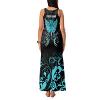 Personalized Elegant Wings and Dartboard Design Family Matching Tank Maxi Dress and Hawaiian Shirt with Swirling Floral Patterns - Wonder Print Shop