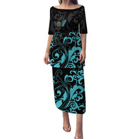 Personalized Elegant Wings and Dartboard Design Puletasi with Swirling Floral Patterns - Wonder Print Shop