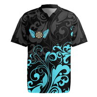 Personalized Elegant Wings and Dartboard Design Rugby Jersey with Swirling Floral Patterns - Wonder Print Shop