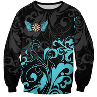 Personalized Elegant Wings and Dartboard Design Sweatshirt with Swirling Floral Patterns - Wonder Print Shop