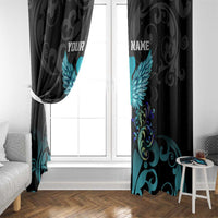 Personalized Elegant Wings and Dartboard Design Window Curtain with Swirling Floral Patterns - Wonder Print Shop