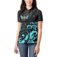 Personalized Elegant Wings and Dartboard Design Women Polo Shirt with Swirling Floral Patterns - Wonder Print Shop