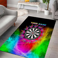 Personalized Colorful Neon Darts Area Rug with Bold Abstract Background - Wonder Print Shop