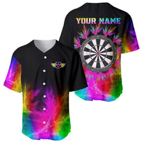 Personalized Colorful Neon Darts Baseball Jersey with Bold Abstract Background - Wonder Print Shop