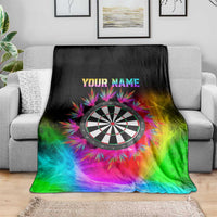 Personalized Colorful Neon Darts Blanket with Bold Abstract Background - Wonder Print Shop