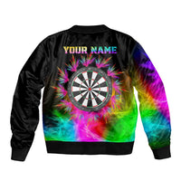 Personalized Colorful Neon Darts Bomber Jacket with Bold Abstract Background - Wonder Print Shop