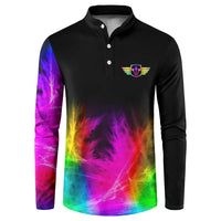 Personalized Colorful Neon Darts Button Sweatshirt with Bold Abstract Background - Wonder Print Shop