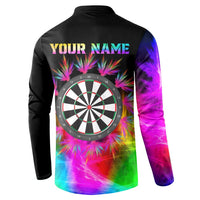 Personalized Colorful Neon Darts Button Sweatshirt with Bold Abstract Background - Wonder Print Shop