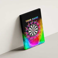 Personalized Colorful Neon Darts Canvas Wall Art with Bold Abstract Background - Wonder Print Shop