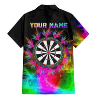 Personalized Colorful Neon Darts Family Matching Mermaid Dress and Hawaiian Shirt with Bold Abstract Background - Wonder Print Shop