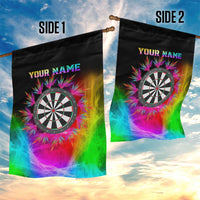 Personalized Colorful Neon Darts Garden Flag with Bold Abstract Background - Wonder Print Shop