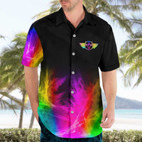 Personalized Colorful Neon Darts Hawaiian Shirt with Bold Abstract Background - Wonder Print Shop